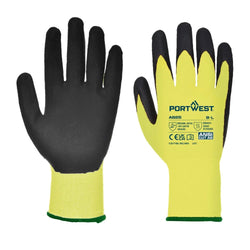 A625 Vis-Tex Cut Resistant Work Gloves PU Palm Coated Gloves Yellow/Black, Large- Bannav S Bannav LLC